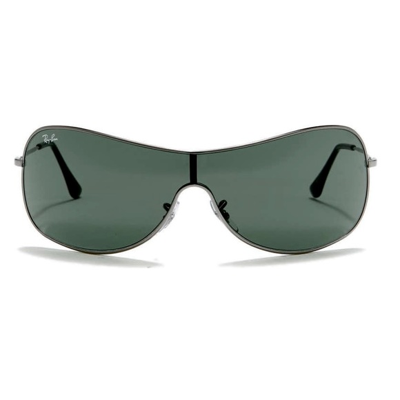 Ray-Ban 125mm Pilot Shield Oversized Sunglasses Gunmetal Gray Unisex - Picture 9 of 10